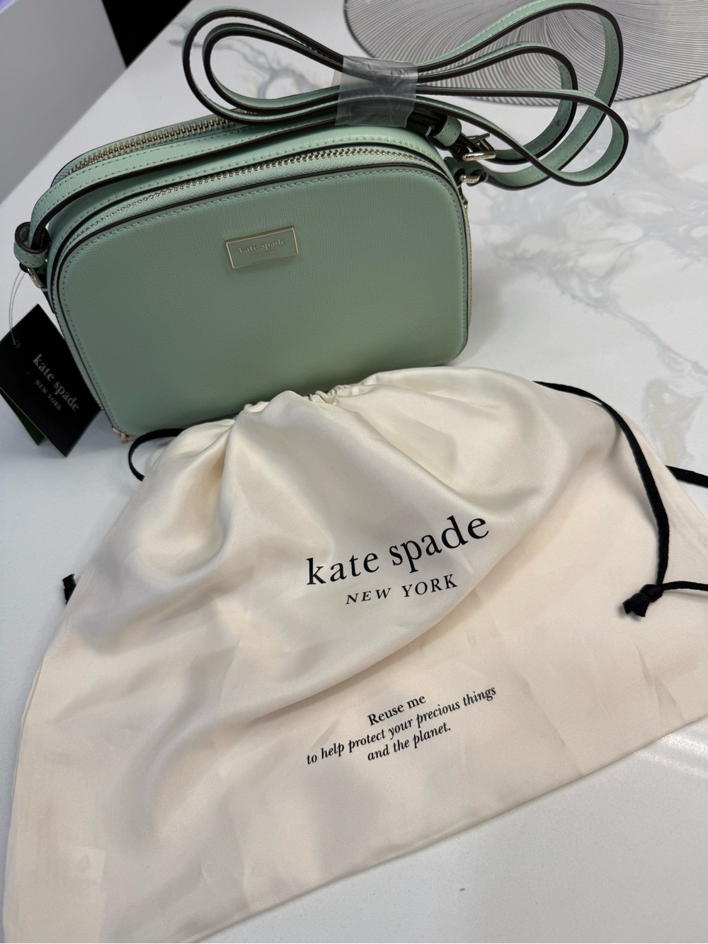 Kate spade Serena double zip dome crossbody with dust bag nwt